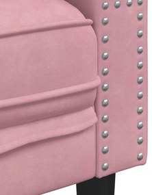 vidaXL Πολυθρόνα Chesterfield Ροζ Βελούδινη