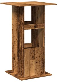 Τραπέζι Μπαρ/Ράφια Όψη Παλαιού Ξύλου 60x60x102εκ Επεξεργ. Ξύλο - Καφέ