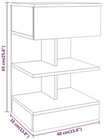 Κομοδίνο Καπνιστή Δρυς 40 x 35 x 65 εκ. από Επεξεργασμένο Ξύλο - Καφέ