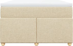 vidaXL Κρεβάτι Boxspring με Στρώμα Κρεμ 120x190 εκ. Υφασμάτινο