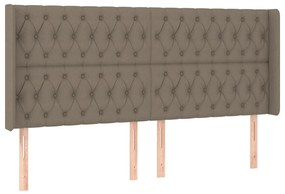 Κεφαλάρι με Πτερύγια Taupe 183x16x118/128 εκ. Υφασμάτινο - Μπεζ-Γκρι