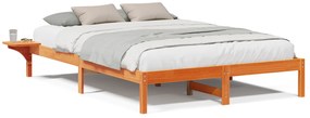 vidaXL Πλαίσιο κρεβατιού με κομοδίνα Καστανό 160 x 200 εκ Κερωτό καφέ