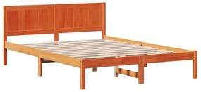 vidaXL Σκελετός Κρεβατιού Καφέ 150 x 200 cm Μασίφ ξύλο πεύκου