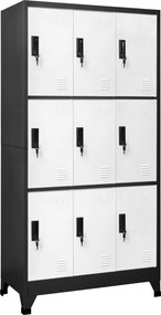 vidaXL Φοριαμός Ανθρακί και Λευκός 90 x 45 x 180 εκ. Ατσάλινος