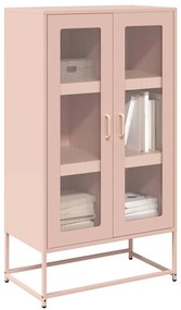 vidaXL Highboard Ροζ 68x39x123 cm Ατσάλι