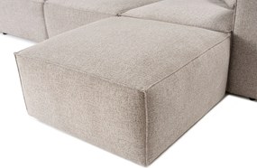 Corner Sofa Lora (L1-O1-1R-POUFFE ) - Mocha Mocha
