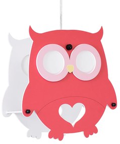 GloboStar® OWL 61576 Μοντέρνο Παιδικό Κρεμαστό Φωτιστικό Οροφής Μονόφωτο 1 x E27 Κόκκινο PVC Φιγούρα Κουκουβάγια Μ29.5 x Π15.5 x Υ30.5cm