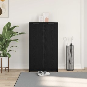 vidaXL Ντουλάπι Παπουτσιών Μαύρο Δρυός 59x35x100 εκ. Από Επεξεργασμένο Ξύλο