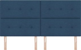 vidaXL Κεφαλάρι με κεφαλάρι Μπλε 180 cm Τεχνητό Δέρμα