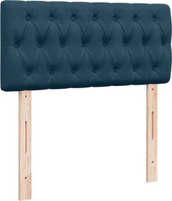 vidaXL Κρεβάτι Boxspring με Στρώμα Μπλε 80 x 200 εκ. Βελούδινο