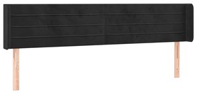 vidaXL Κεφαλάρι Κρεβατιού LED Μαύρο 163x16x78/88 εκ. Βελούδινο