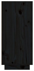 Ντουλάπι Μαύρος 111 x 34 x 75 εκ. από Μασίφ Ξύλο Πεύκου - Μαύρο