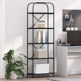 vidaXL Ράφι Βιβλίων Μαύρη Οξυά 60 x 30 x 183 εκ Επεξεργασμένο ξύλο