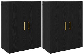 Τοίχου Ντουλάπα Επιτοίχιο 2 pcs Μαύρη Οξυά 69,5 x 34 x 90 εκ.