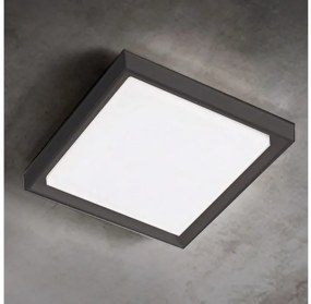 Πλαφονιέρα Φωτιστικό Οροφής Τετράγωνο LED 30W IP54 3000K Alu Zafferano-LD0137G3-Γκρι LD0137G3