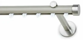Μεταλλικός Σιδηρόδρομος Τοίχου μονός Anartisi Aluminium Rail Collection ILIOS TAPO Ø25 σε χρώμα ΝΙΚΕΛ / MY 03 με Σύστημα WAVE 8 cm 240 εκ