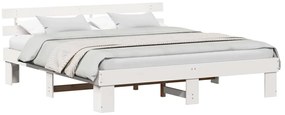 vidaXL Σκελετός Κρεβατιού Λευκό 200 x 200 cm Μασίφ ξύλο πεύκου
