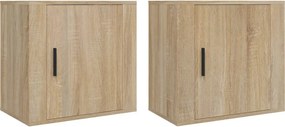 vidaXL Κομοδίνα Επιτοίχια 2 τεμ. Sonoma Δρυς 50x30x47 εκ.