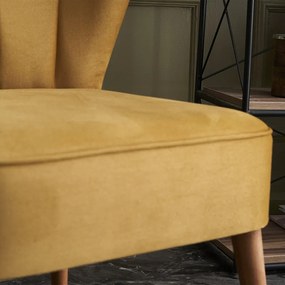 Καρέκλα Layla Megapap υφασμάτινη χρώμα χρυσό 67x50x80εκ. - Ύφασμα - PRGP043-0005,4