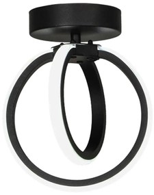 Φωτιστικό Οροφής - Πλαφονιέρα Venus 01-0352 Led 24W Φ19x24cm Black Heronia Metal