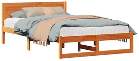 vidaXL Σκελετός Κρεβατιού Καφέ 140 x 190 cm Μασίφ ξύλο πεύκου