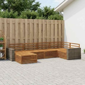 vidaXL Σειρά Καναπέ Εξωτερικού 6 pcs Φυσικό