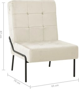 vidaXL Καρέκλα Χαλάρωσης 65 x 79 x 87 Κρεμ Λευκή Βελούδινη