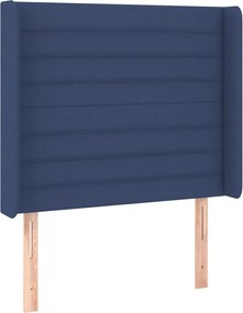 vidaXL Κρεβάτι Boxspring με Στρώμα &amp; LED Μπλε 90x200 εκ. Υφασμάτινο