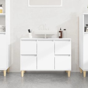 Ντουλάπι Νιπτήρα Λευκό 80 x 33 x 60 εκ. από Επεξεργασμένο Ξύλο - Λευκό