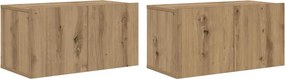 vidaXL Σετ επίπλου τηλεόρασης 2 pcs Καφέ Επεξεργασμένο ξύλο