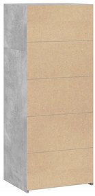 vidaXL Ντουλάπι Γκρι Σκυροδέματος 50x41x124 εκ. από Επεξεργασμένο Ξύλο