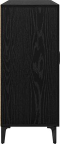 vidaXL Πλαϊνό γραφείο Μαύρη δρυς 34 x 90 x 80 εκ Επεξεργασμένο ξύλο