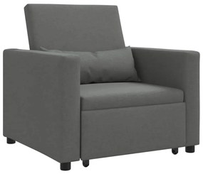 vidaXL Μονός καναπές-κρεβάτι Σκούρο γκρι 90 x 165 x 87 εκ. ύφασμα