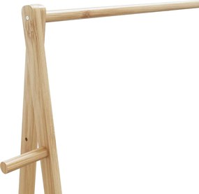 vidaXL Ράφι ρούχων με ράφια και ρόδες 132x45,5x155,5 εκ.Μπαμπού