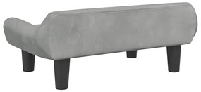 vidaXL Κρεβάτι Σκύλου Ανοιχτό Γκρι 70 x 40 x 24 εκ. Βελούδινο