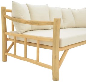 Καναπές Roziana φυσικό teak ξύλο 210x100x80εκ 210x100x80 εκ.