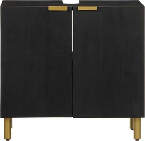 vidaXL Ντουλάπι Μπάνιου Μαύρο 62 x 33 x 58 εκ. από Επεξεργασμένο Ξύλο
