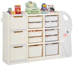 VEVOR 4-Tier Kids Toy Storage with 10 Plastic Movable Bins Elephant-Shape