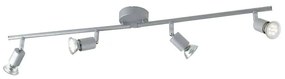 Φωτιστικό Οροφής - Σποτ Cooper SPOT-COOPER-4 Ρυθμιζόμενο 4xGU10 5W Led 75x15cm Silver Intec Μέταλλο