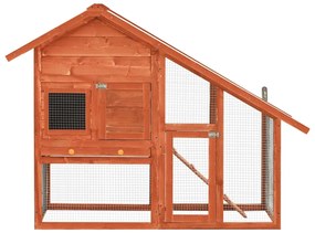 vidaXL Κλουβί Κουνελιών 140 x 63 x 120 εκ. από Μασίφ Ξύλο Ελάτης