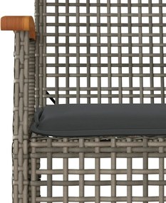 vidaXL Σετ Τραπεζαρίας Κήπου 9 τεμ. Γκρι Συνθ. Ρατάν με Μαξιλάρια