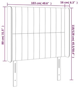 vidaXL Κεφαλάρι Κρεβατιού LED Μπλε 103x16x118/128 εκ. Υφασμάτινο