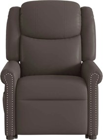 vidaXL Μόνιμη πολυθρόνα μασάζ Shiny Brown Faux Leather