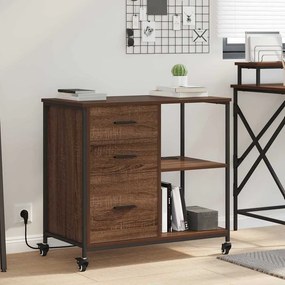 vidaXL Ντουλάπα με Σταθμό Φόρτισης Καφέ δρυς 76 x 41 x 72 cm