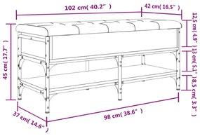 Παπουτσοθήκη Καπνιστή Δρυς 102x42x45 εκ. από Επεξεργασμένο Ξύλο - Καφέ