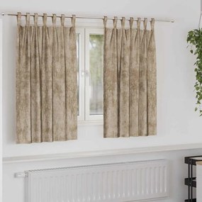vidaXL Κουρτίνα με κουρτίνες 2 pcs Μπρονζέ 140 x 140 cm Βελούδο