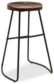 Bar stool Jail metal black-walnut 35x44x72 εκ.