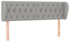 Κεφαλάρι με Πτερύγια Ανοιχτό Γκρι 163x23x78/88 εκ. Υφασμάτινο 3117486