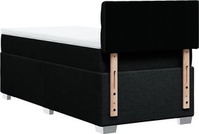 vidaXL Κρεβάτι Boxspring με Στρώμα Μαύρο 80 x 200 εκ. Υφασμάτινο