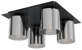Φωτιστικό Οροφής - Πλαφονιέρα Gorosiba 99632 38x38x17cm 4xE27 Black-Silver Eglo